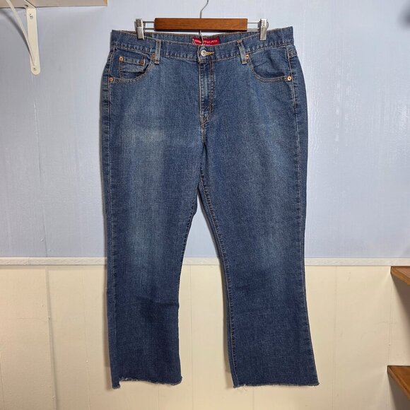 Levi's 16 Mis L Medium Wash Blue 515 Bootcut Stretch Low Rise Jeans (Flawed) - Picture 2 of 12
